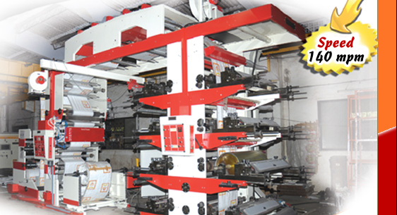 Hi Speed Flexo Printing Press with Inline Gusseting System with 140 mpm Speed Hi Speed Flexo Printing Press with Inline Gusseting System with 140 mpm Speed