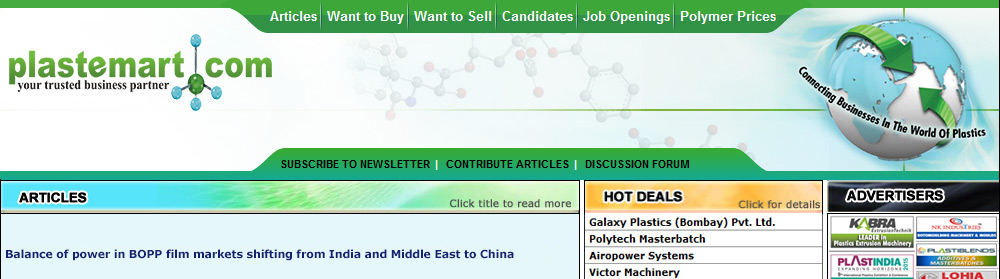 Global plastic processing machine market to continue upward curve through 2017 