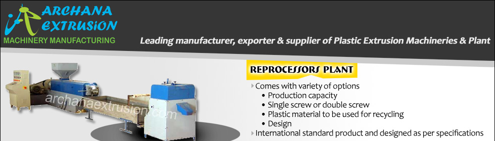 Leading manufacturer, exporter & supplier of Plastic Extrusion Machineries & Plant