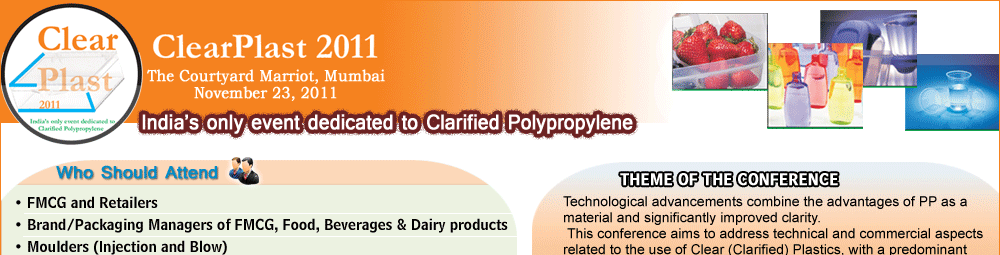 ClearPlast - India's only event dedicated to Clarified Polypropylene