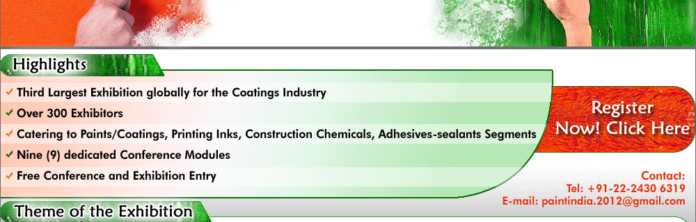 Third Largest Exhibition globally for the Coatings Industry, Over 300 Exhibitors ect...