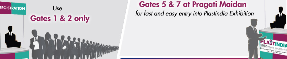 Gates 5 and 7 at Pragati Maidan for Online Registered Visitors