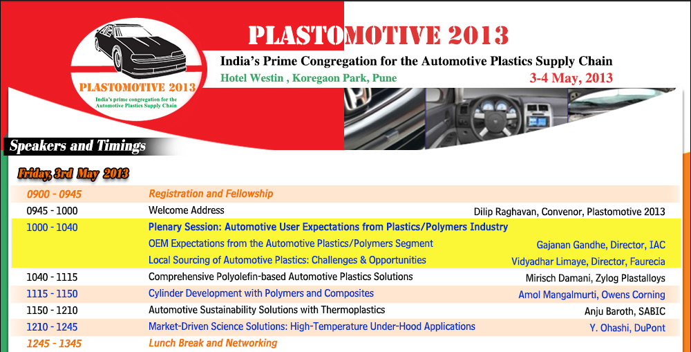 Plastomotive2013 Hotel Westin Pune