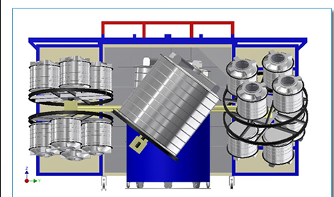 Four Arm Biaxial Rotomoulding Machine Four Arm Biaxial Rotomoulding Machine