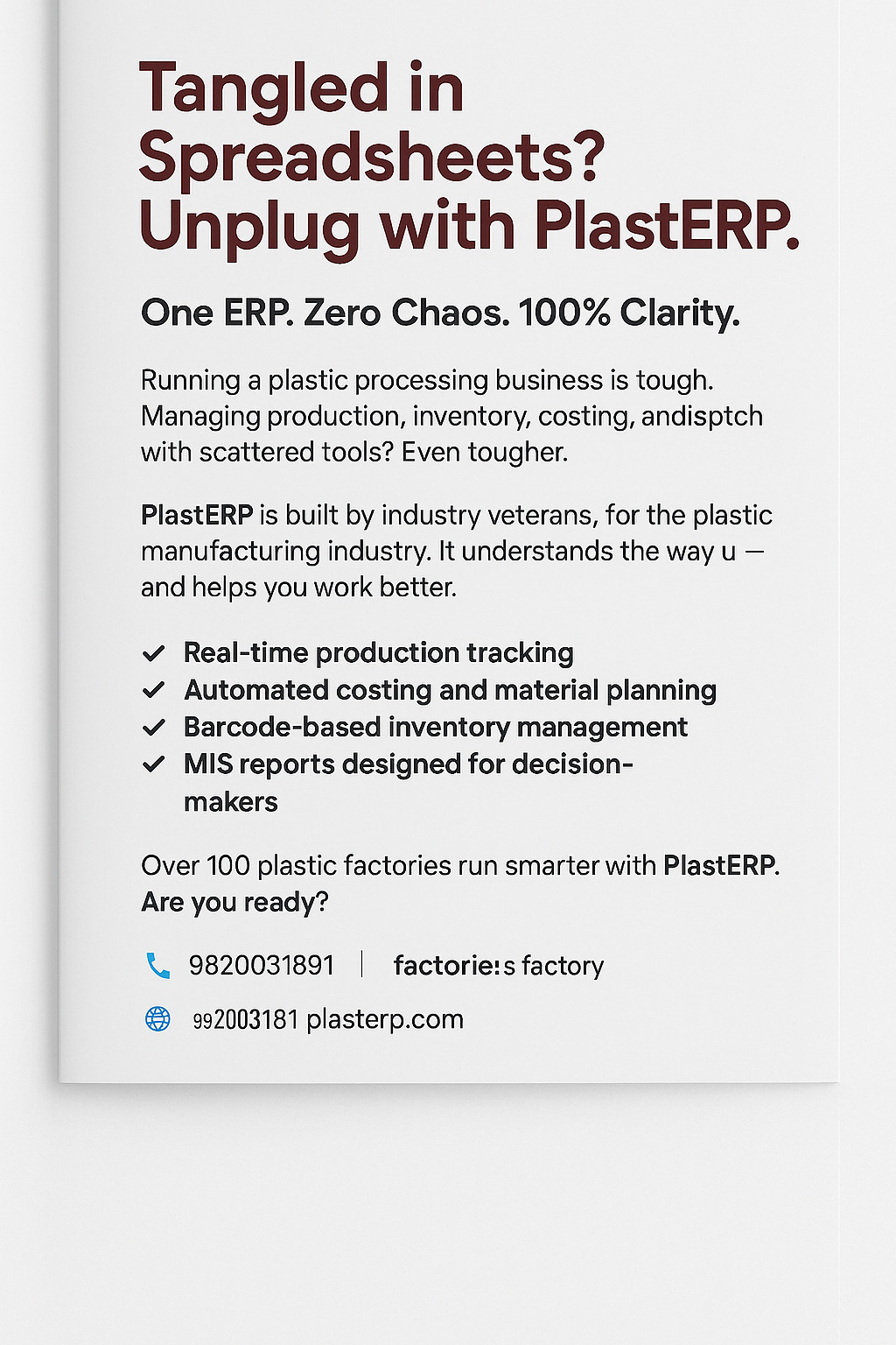 Smart ERP tool for plastic production, finance, QA, and dispatch  PlastERP platform