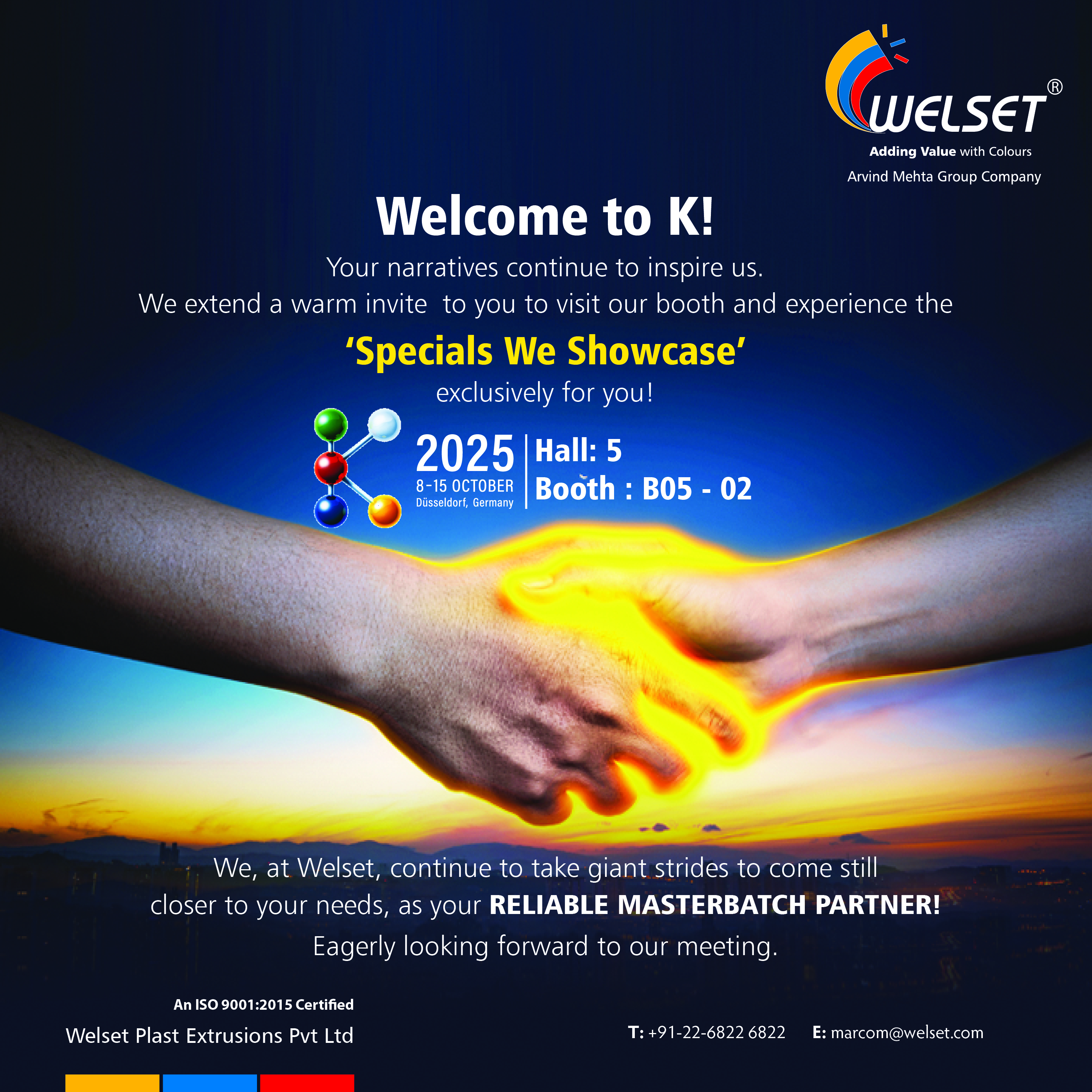 Welcome to K 2025 � Welset Booth Invitation | Reliable Masterbatch Partner