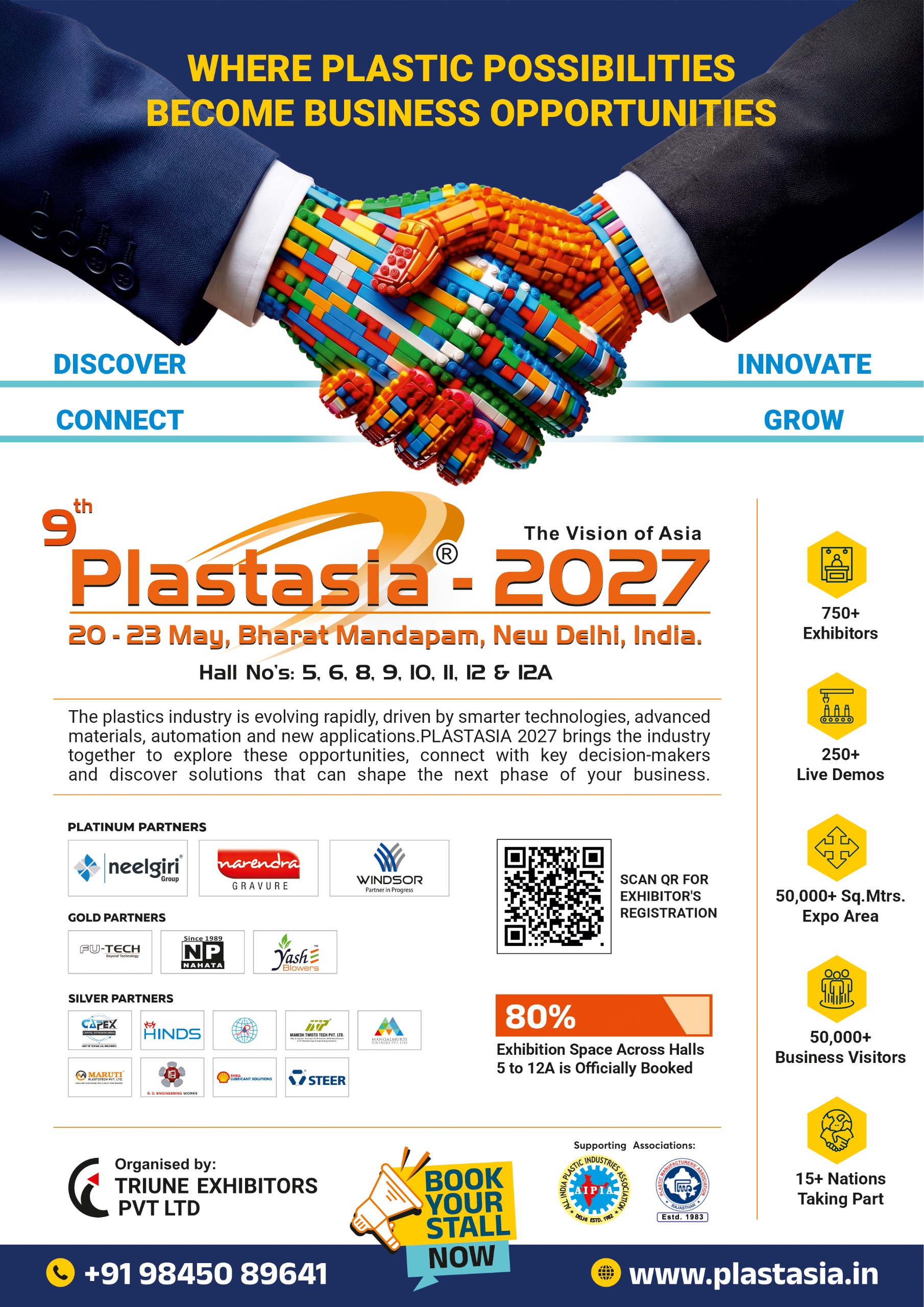 PLASTASIA 2027 plastics exhibition at Bharat Mandapam New Delhi from 20 - 23 May 2027 featuring 750+ exhibitors, live demonstrations and plastics industry innovations.