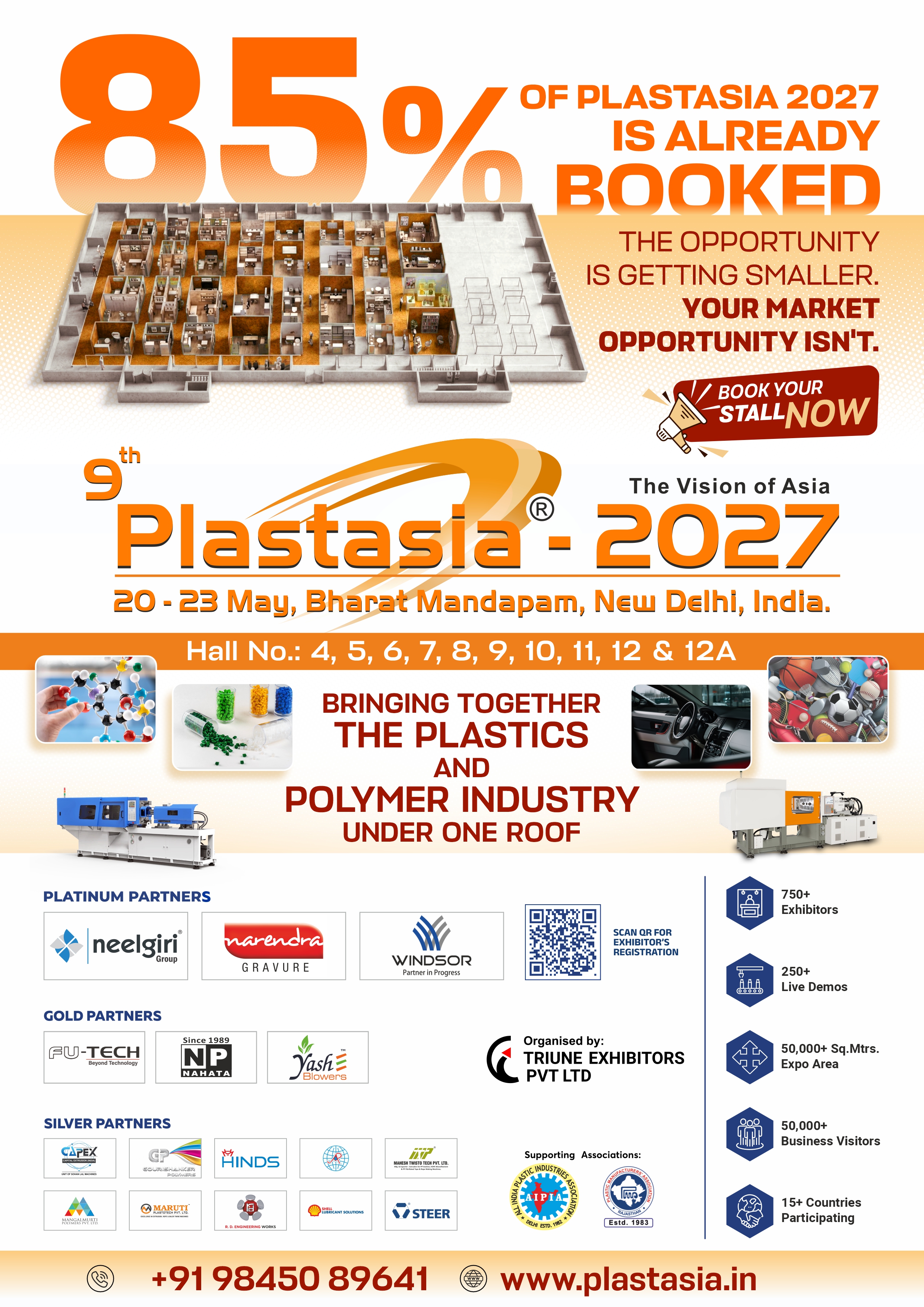 9th Plastasia 2027 plastics and polymer industry exhibition, scheduled for 20�23 May 2027 at Bharat Mandapam, New Delhi, India. 