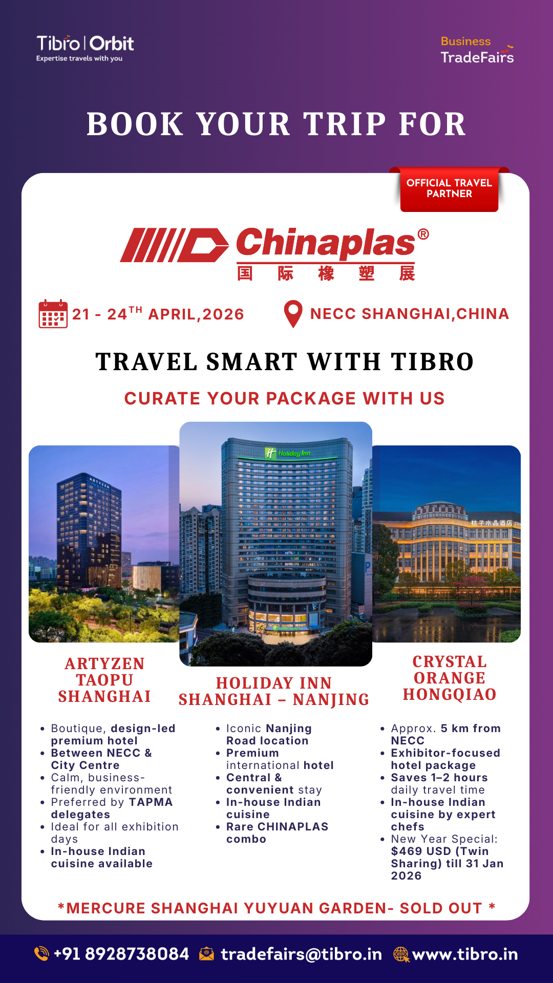 Premium Stay Options for CHINAPLAS 2026 – according to your comfort, needs and convenience 
