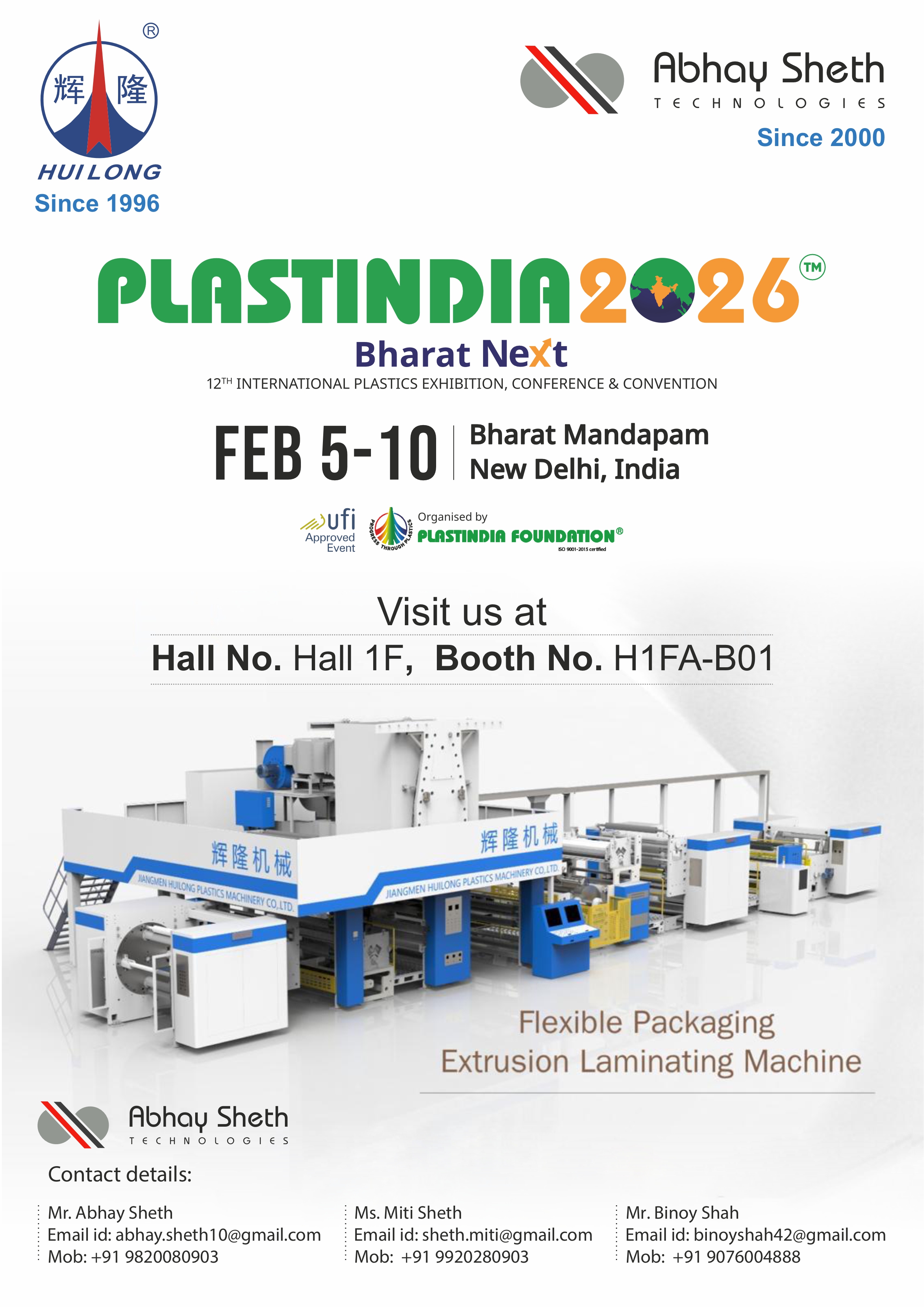 Flexible packaging extrusion laminating machine PLASTINDIA 2026