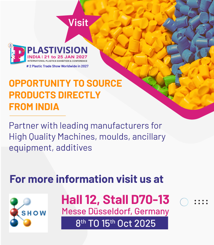 Plastivision India 2027 invitation to visit Hall 12, Stall D70-13 at Messe D�sseldorf, Germany, from 8th to 15th October 2025