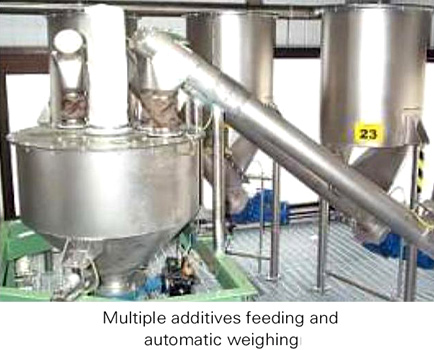Multiple additives feeding and automatic weighing