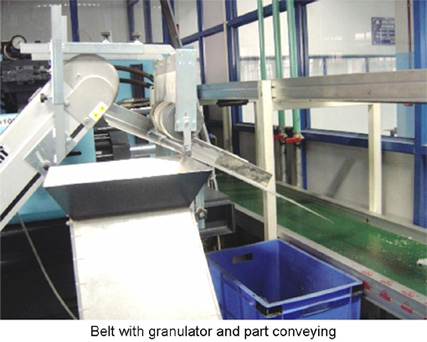 Belt with Granulator and Part Conveying