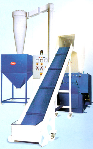 Granulator with Conveyor Blower and Silo