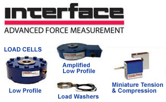 Interface - Advanced force measurement, Load Cells, Amplified low profile, load washers, Miniature Tension & Compression